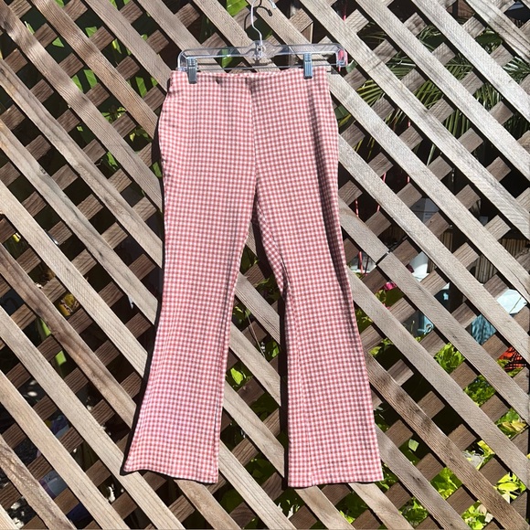 Baevely Pants - BaeVely Orange/Brown Plaid Flare pants size small